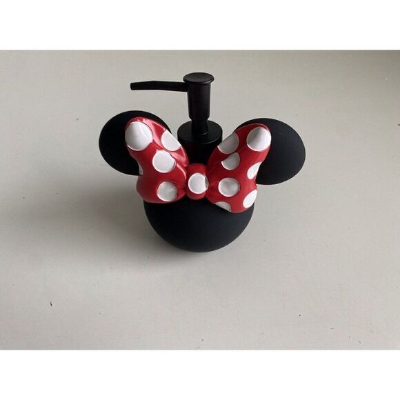 DISNEY Minnie MOUSE SOAP Lotion DISPENSER With PUMP Red Bow Polkadots NEW - Picture 3 of 10